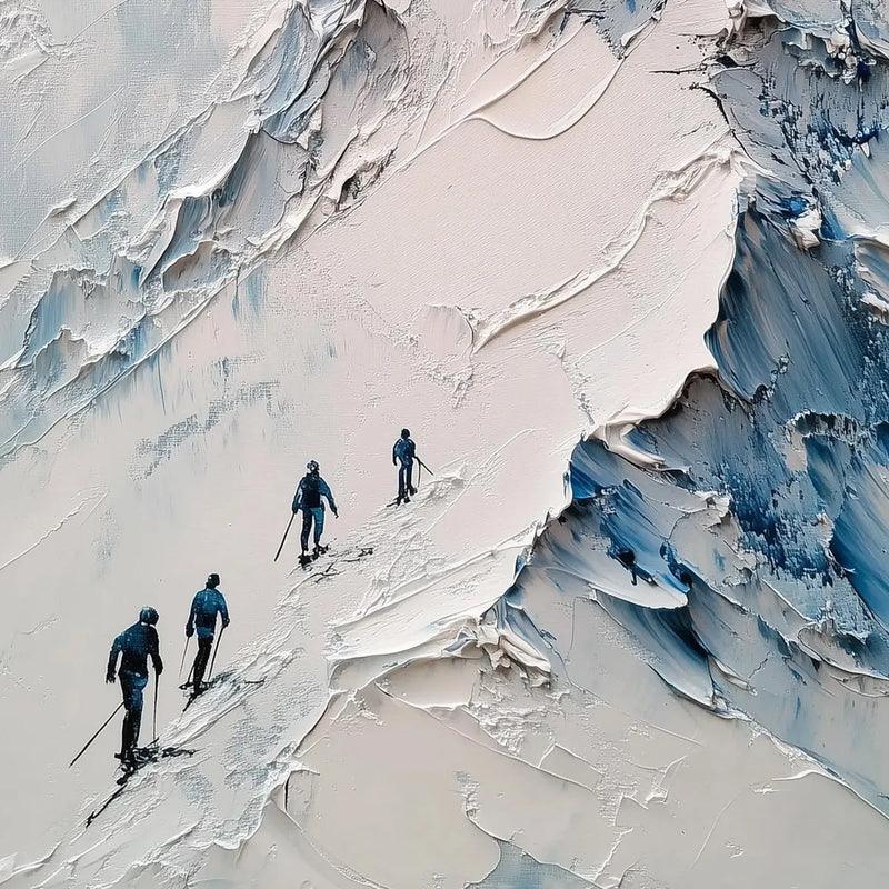 Snowy Climbing - Thick-painted Snow Mountain Indoor Decorative Wall Art#AB14005
