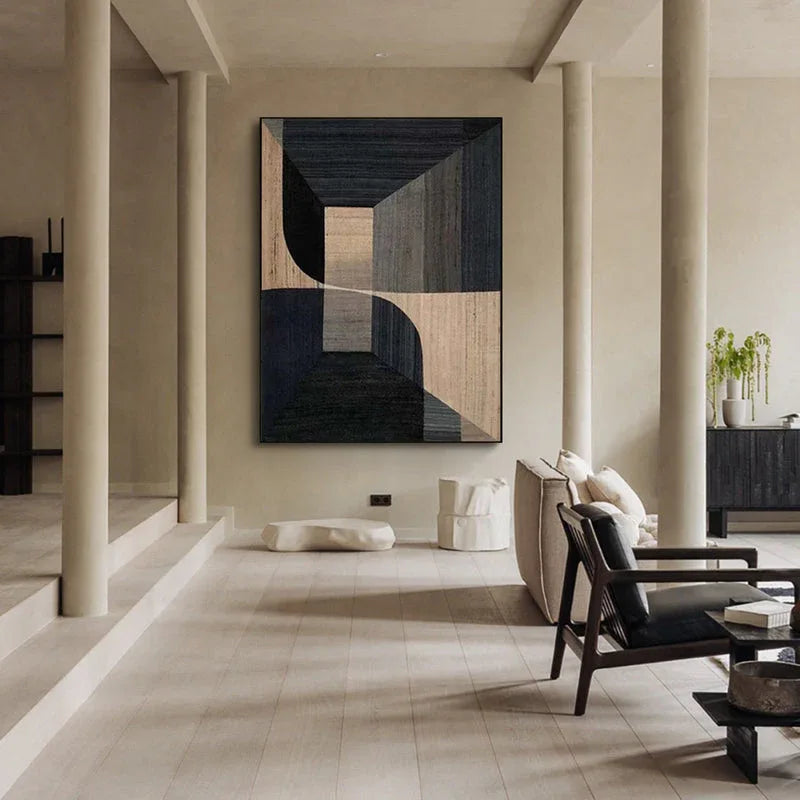 Geometric Tranquility-Geometric Space Abstract Wall Art with Extremely Simple Style