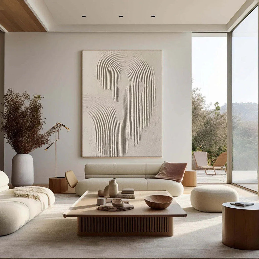 Rippled Elegance-Modern Interior Design Geometric Curve Texture Abstract Wall Art