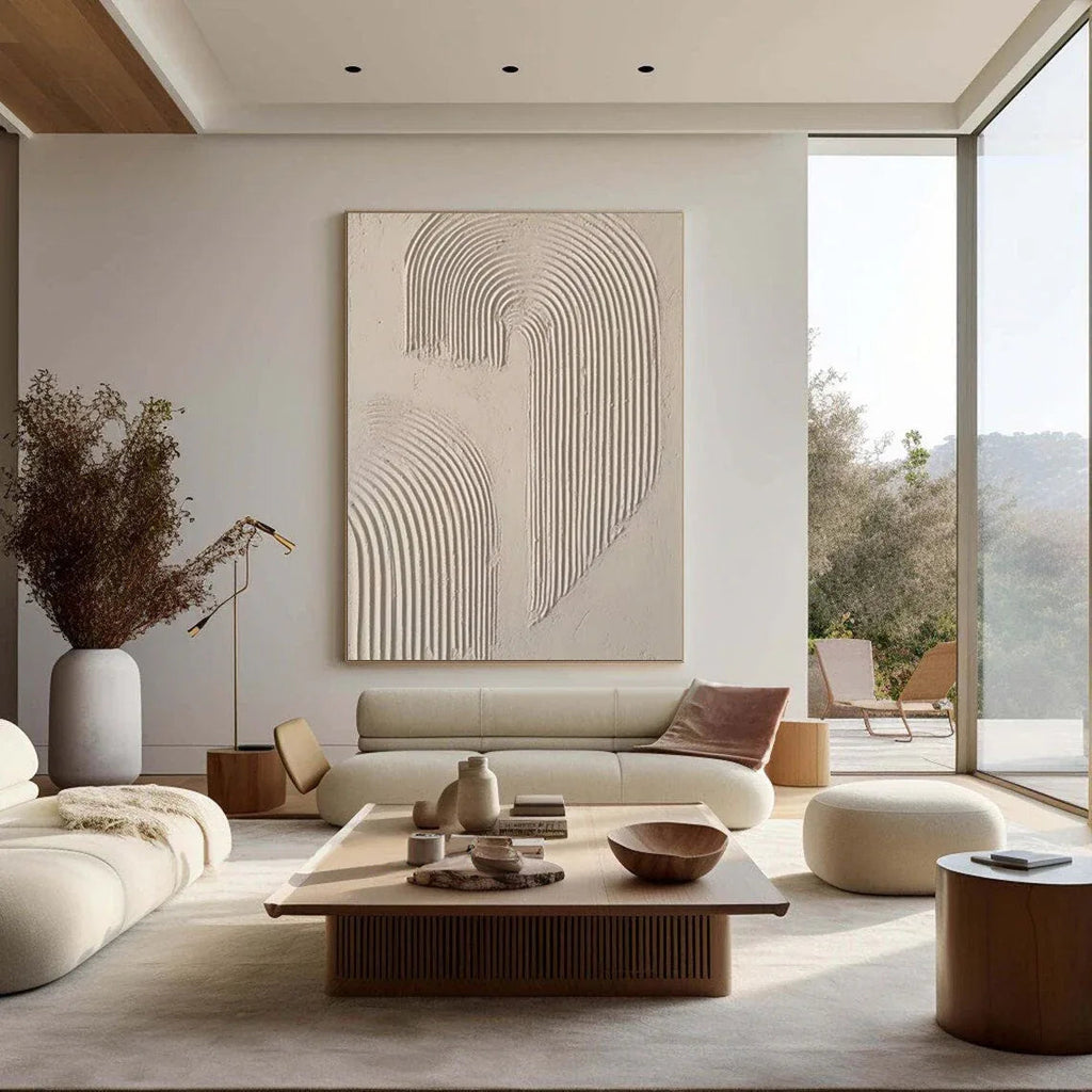 Abstract Arc Texture-Minimalist Textured Wall Art with Flowing Arches