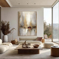 Golden Horizons - Gold, Silver and Grey Abstract Texture Wall Art