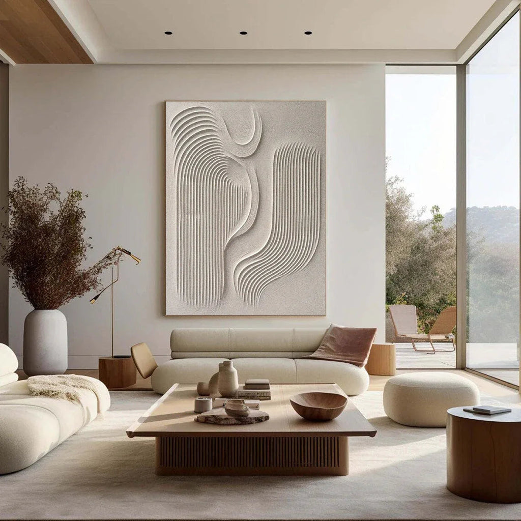 Flowing Harmony-Modern Minimalist Flowing Curved Geometric Abstract Wall Art