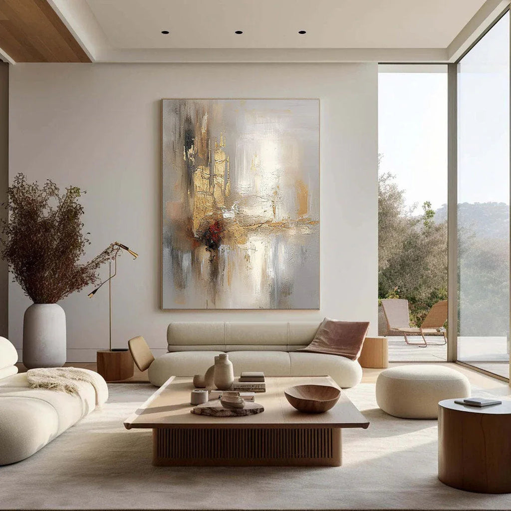 Radiant Reflections - Modern Interior Design Abstract Texture Light Luxury Wall Art