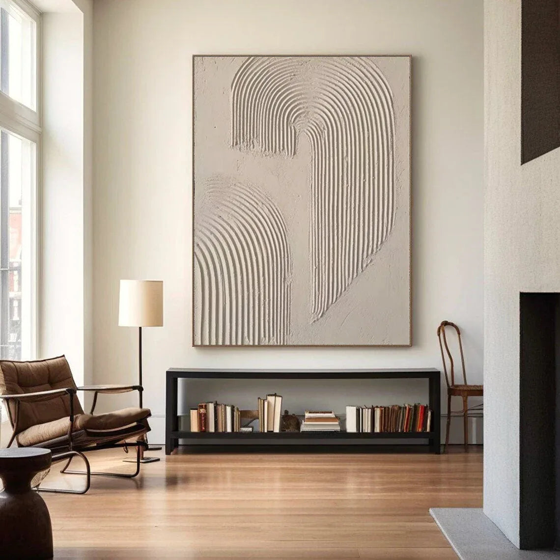 Abstract Arc Texture-Minimalist Textured Wall Art with Flowing Arches