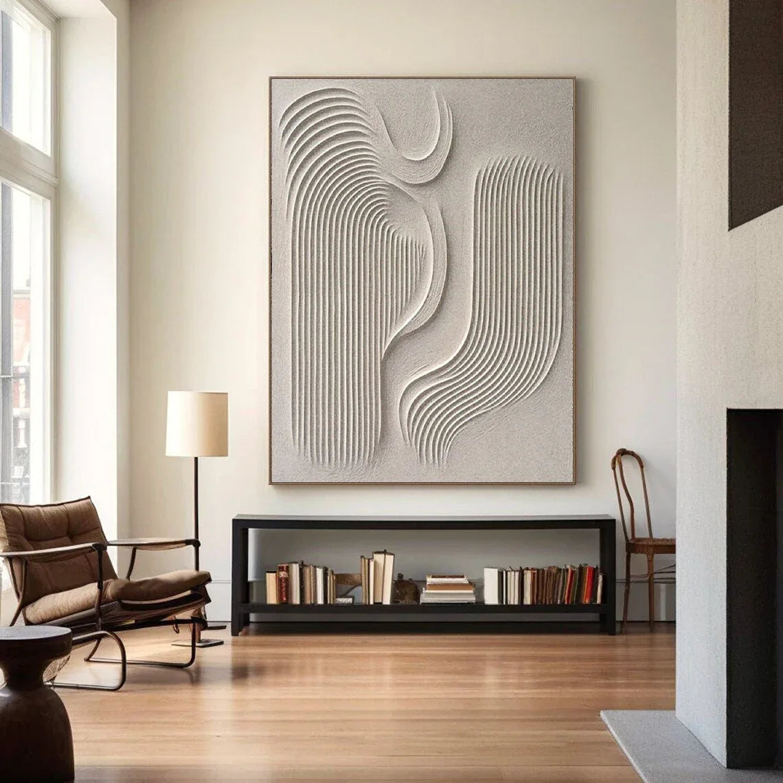 Flowing Harmony-Modern Minimalist Flowing Curved Geometric Abstract Wall Art