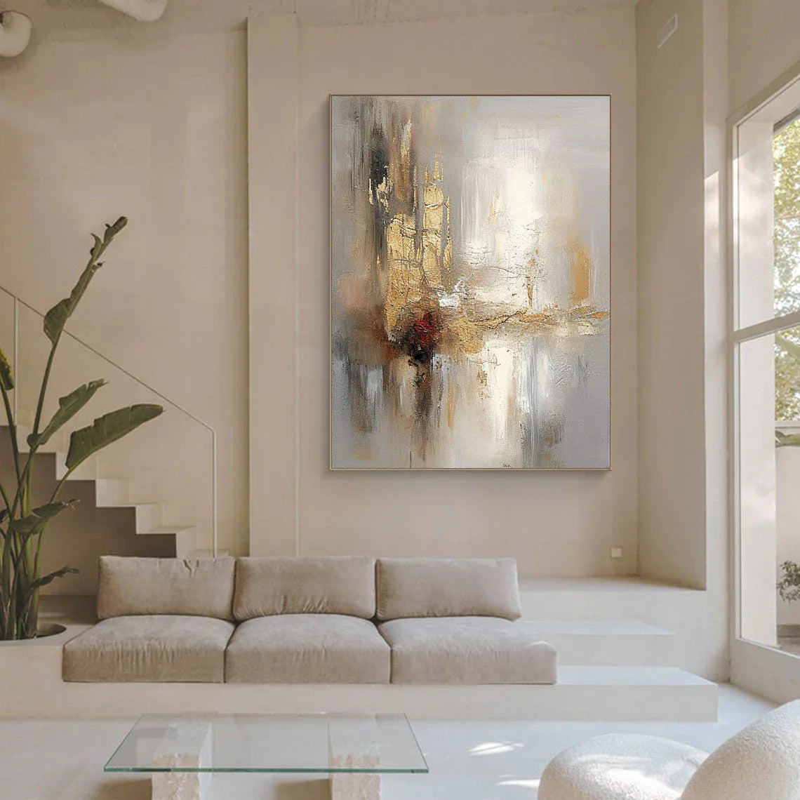 Radiant Reflections - Modern Interior Design Abstract Texture Light Luxury Wall Art