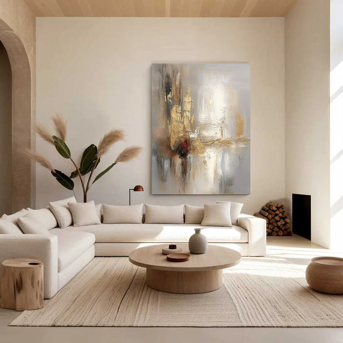 Radiant Reflections - Modern Interior Design Abstract Texture Light Luxury Wall Art