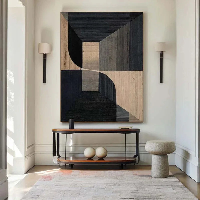 Geometric Tranquility-Geometric Space Abstract Wall Art with Extremely Simple Style