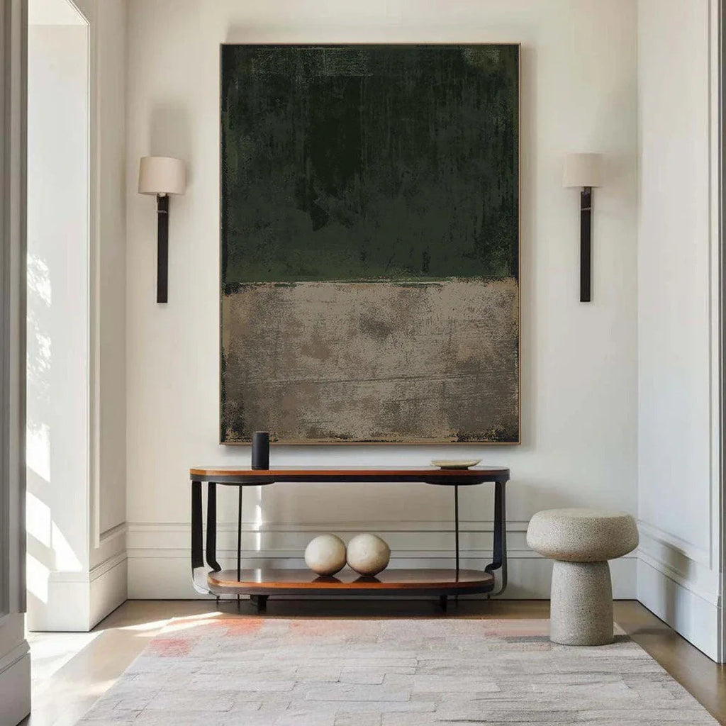 Echoes of Earth-Hand Drawn Minimalist Dual Color Block Vertical Wabi Sabi Wall Art