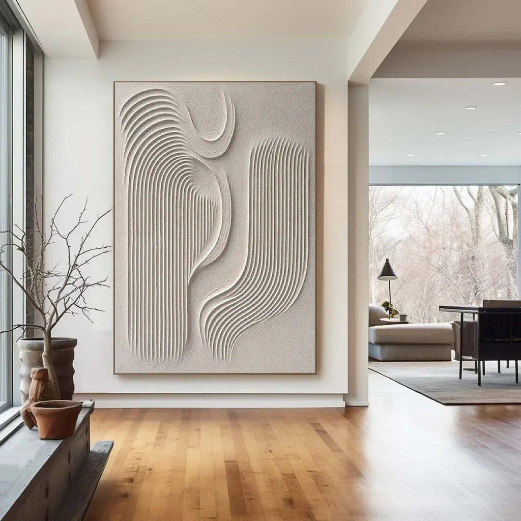 Flowing Harmony-Modern Minimalist Flowing Curved Geometric Abstract Wall Art