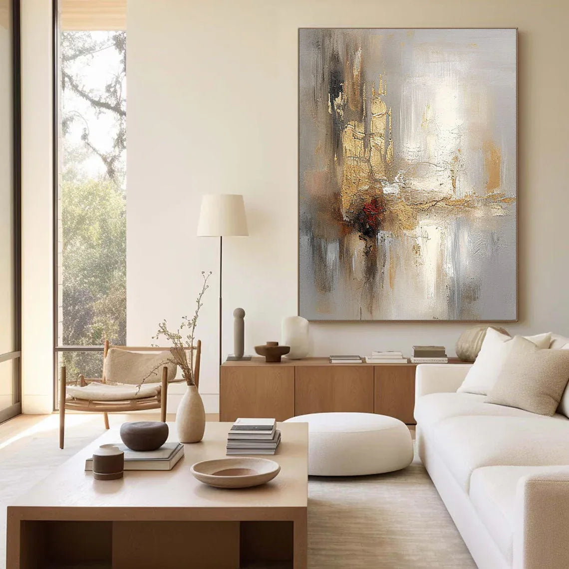 Radiant Reflections - Modern Interior Design Abstract Texture Light Luxury Wall Art
