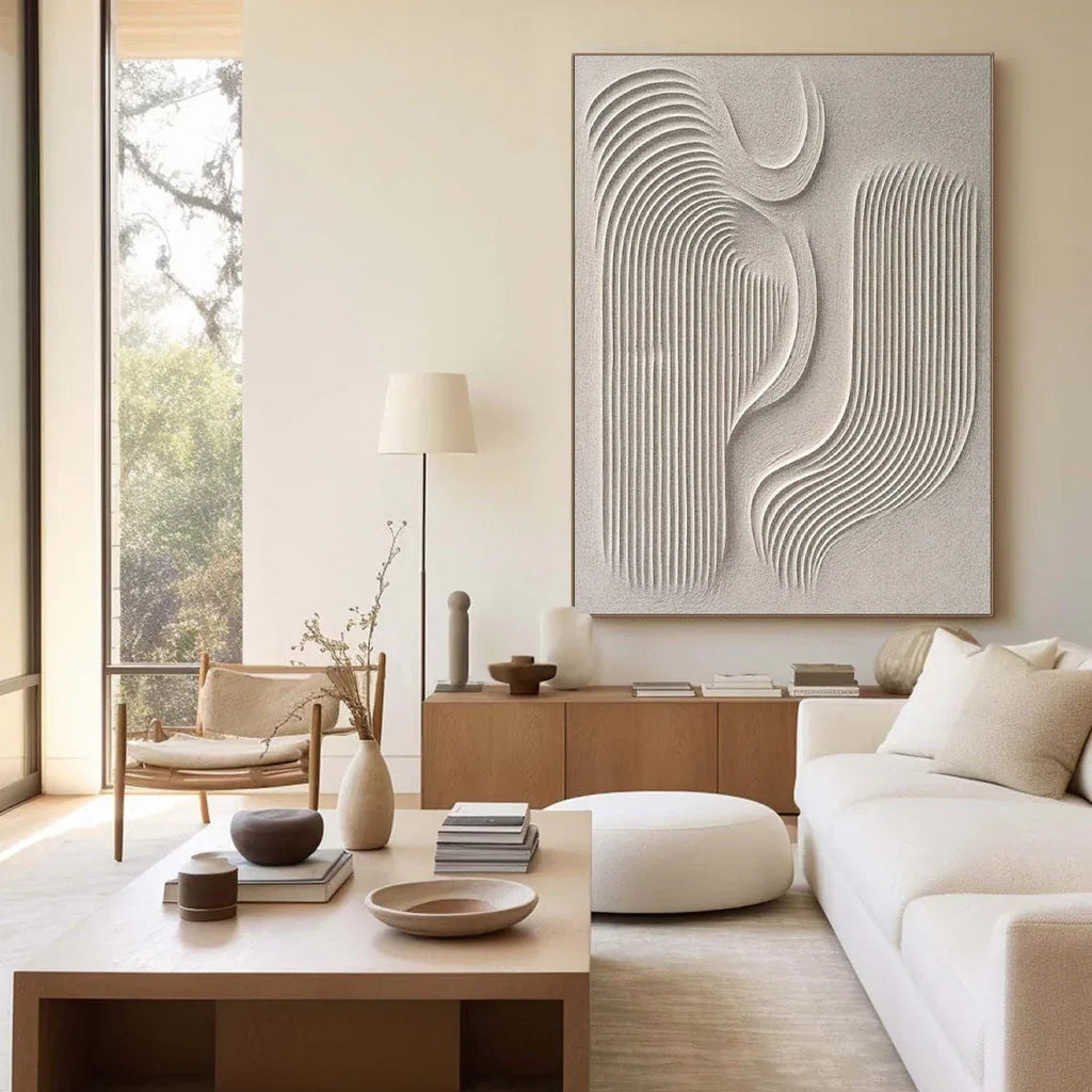 Flowing Harmony-Modern Minimalist Flowing Curved Geometric Abstract Wall Art
