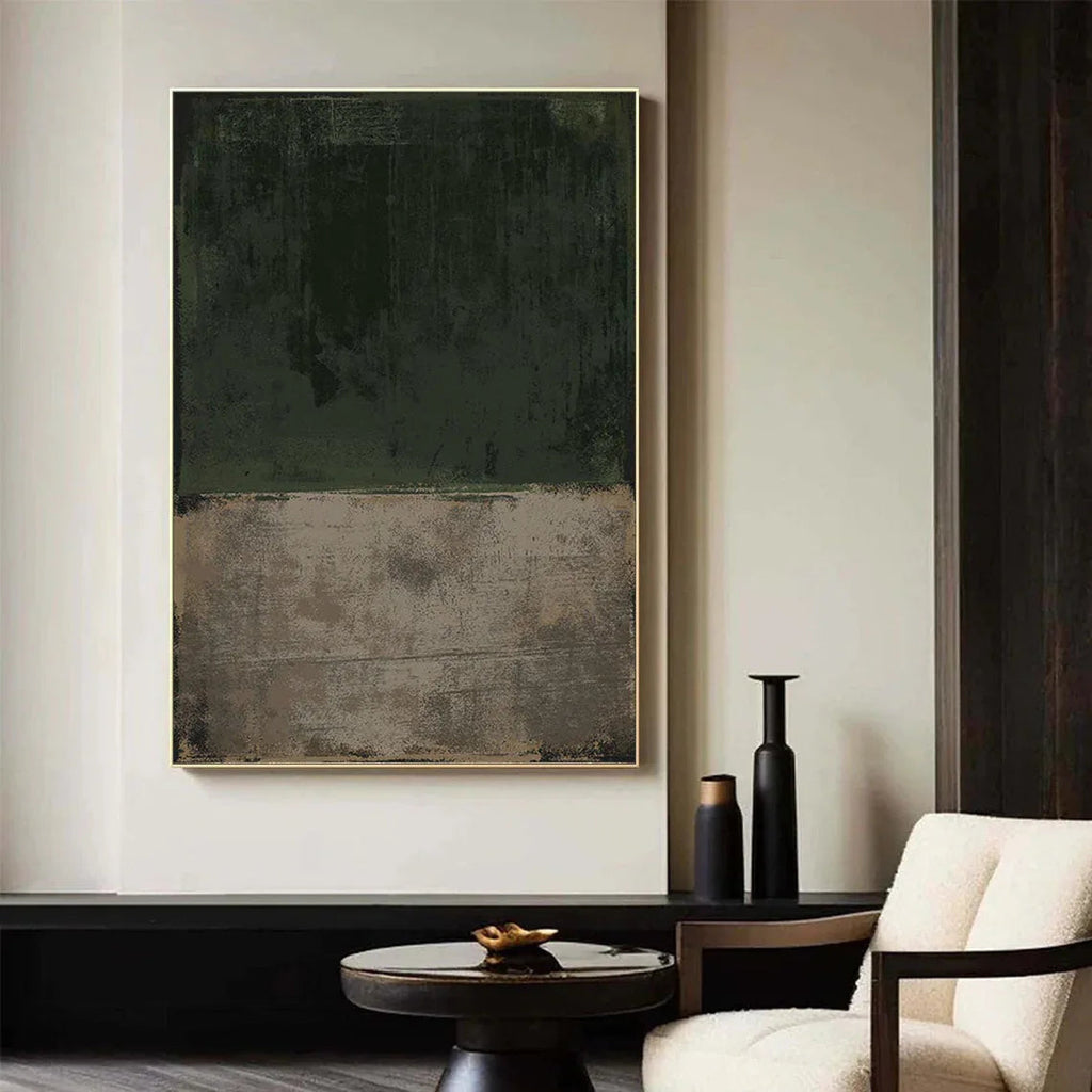 Echoes of Earth-Hand Drawn Minimalist Dual Color Block Vertical Wabi Sabi Wall Art