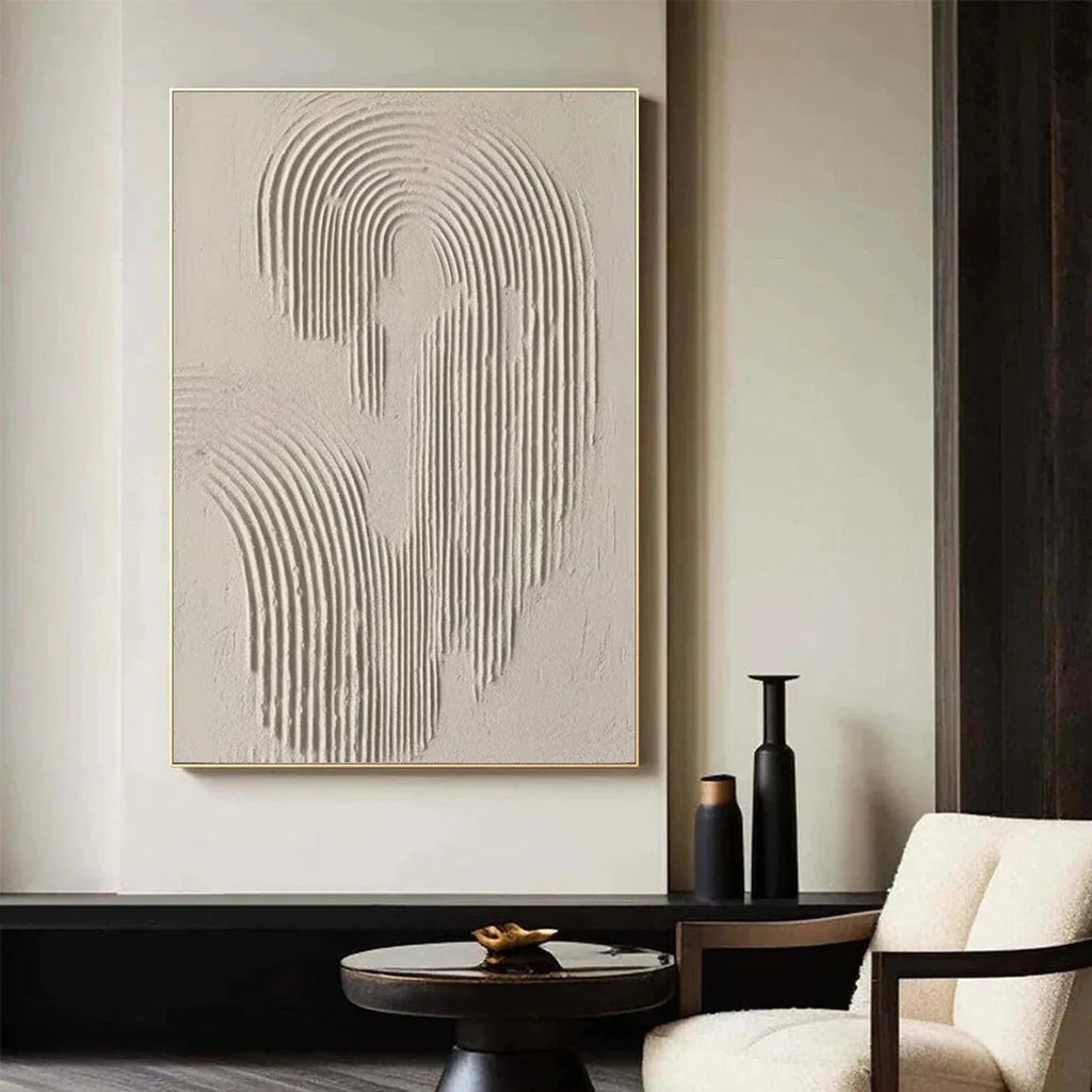 Rippled Elegance-Modern Interior Design Geometric Curve Texture Abstract Wall Art