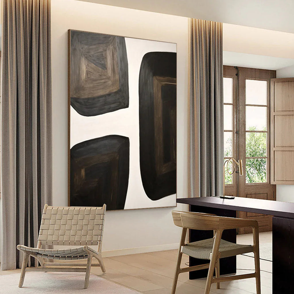Shifting Horizons-Geometric Block Wabi Sabi Abstract Wall Art