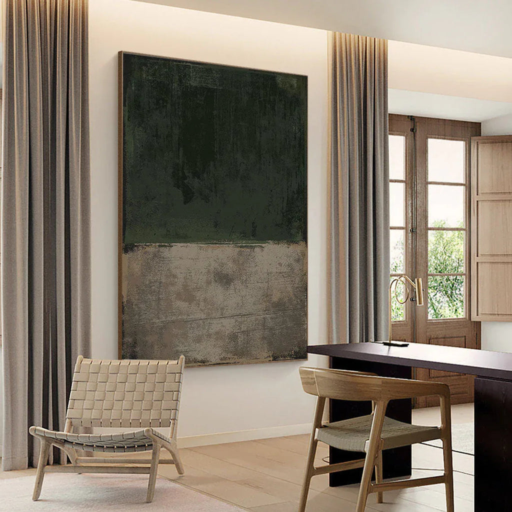 Echoes of Earth-Hand Drawn Minimalist Dual Color Block Vertical Wabi Sabi Wall Art