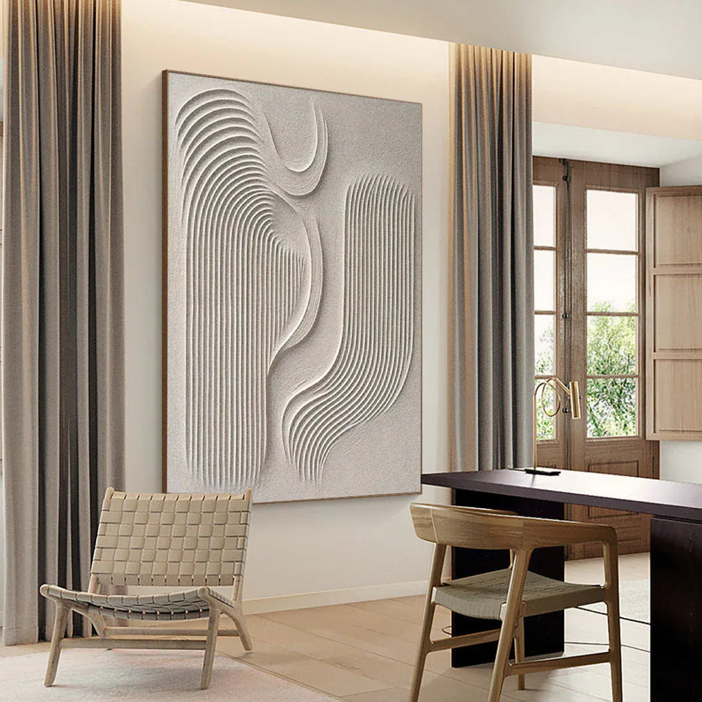 Flowing Harmony-Modern Minimalist Flowing Curved Geometric Abstract Wall Art