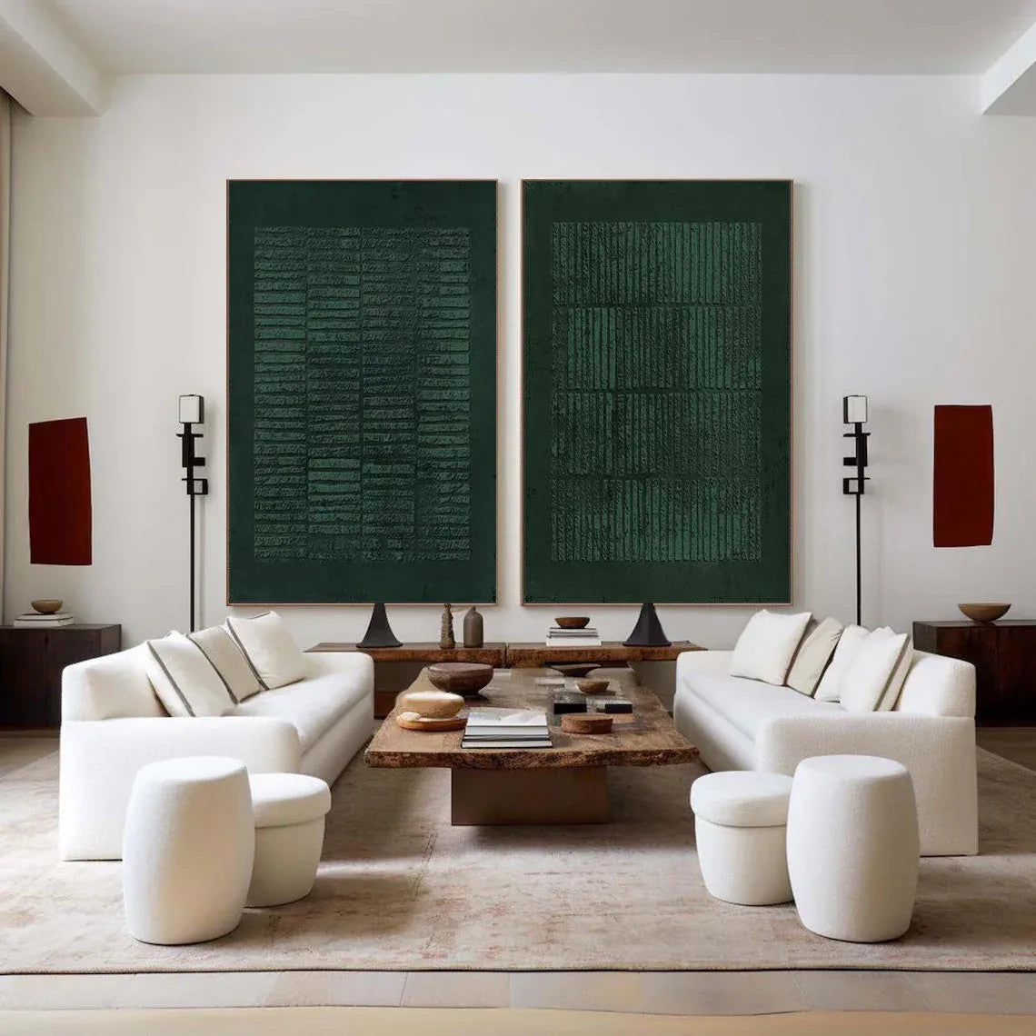Silent Order – Handcrafted Textured Abstract Diptych