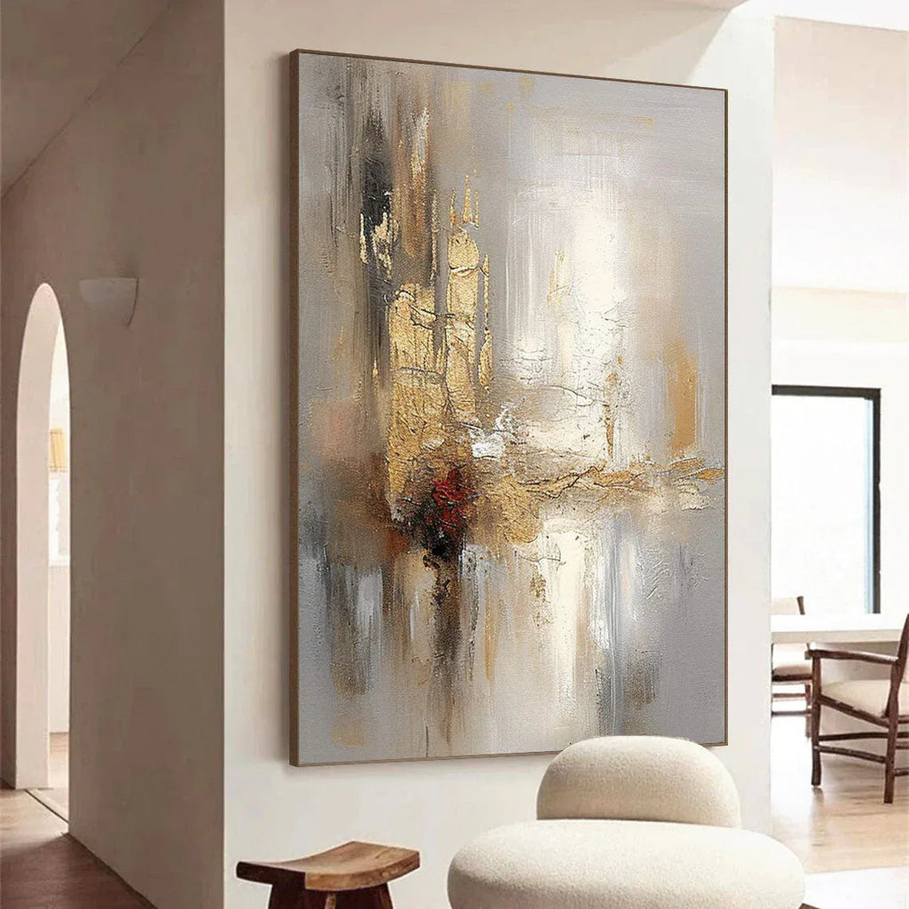 Radiant Reflections - Modern Interior Design Abstract Texture Light Luxury Wall Art