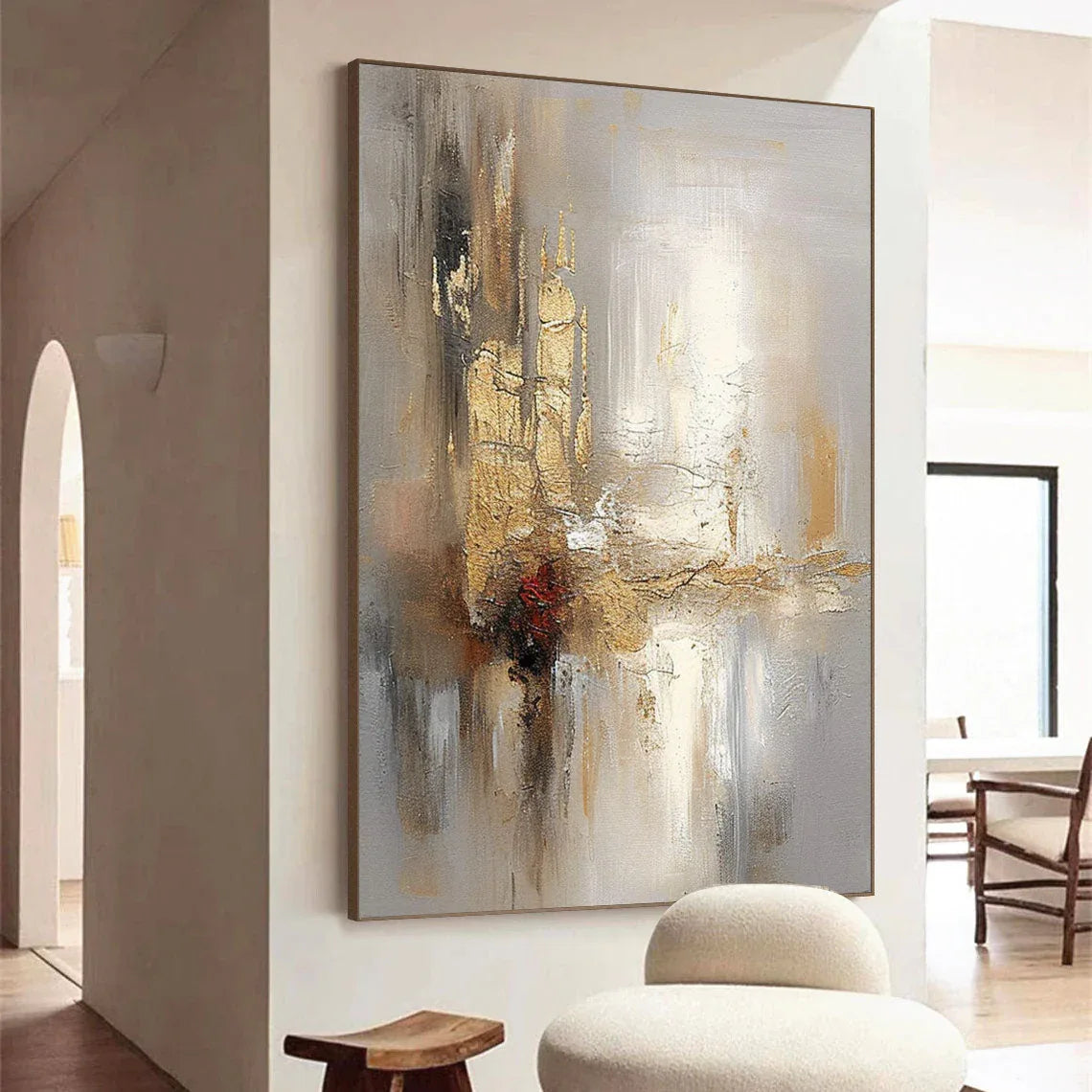 Radiant Reflections - Modern Interior Design Abstract Texture Light Luxury Wall Art