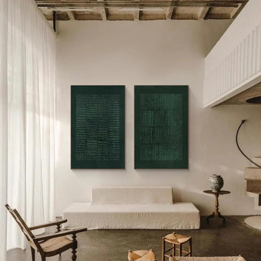 Silent Order – Handcrafted Textured Abstract Diptych