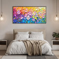 Blooming Rainbow – Colorful Textured Floral Abstract Wall Art#AB14021