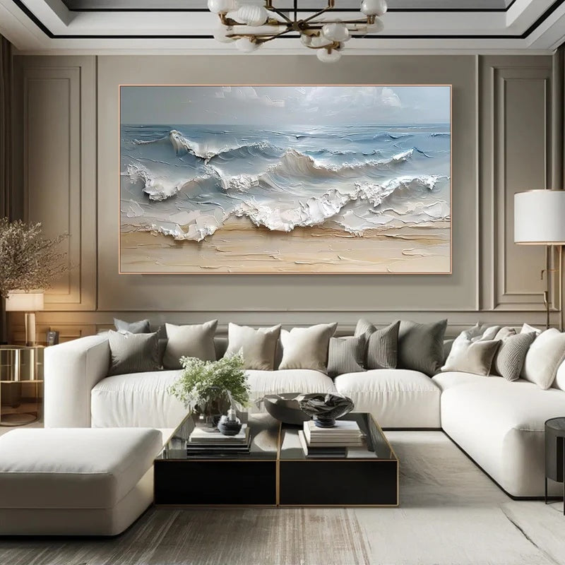Large Textured Abstract Wall Art for Modern Interiors – Measured Drift#AB14114