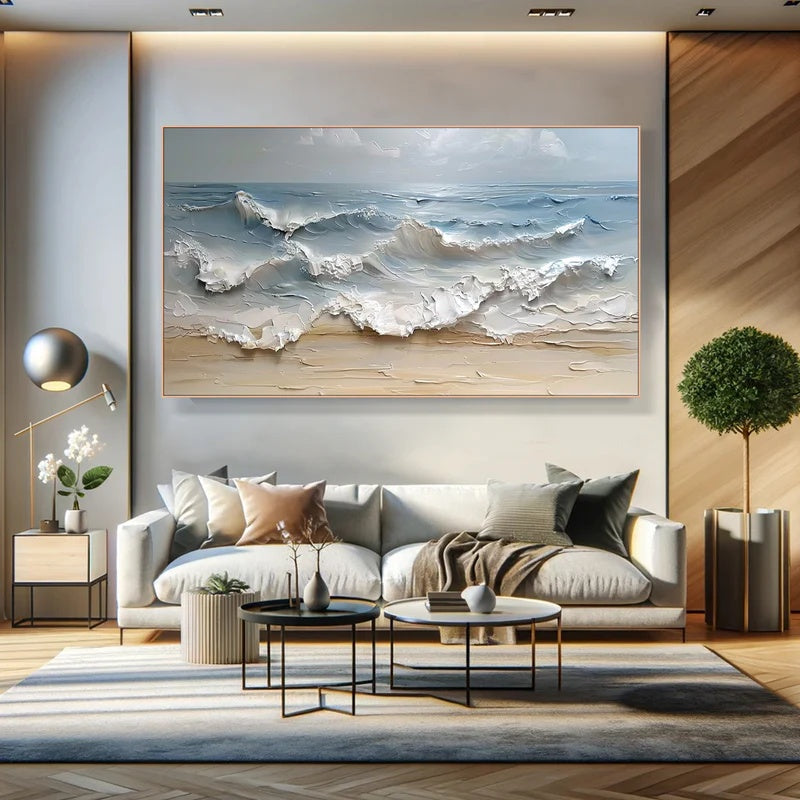 Large Textured Abstract Wall Art for Modern Interiors – Measured Drift#AB14114