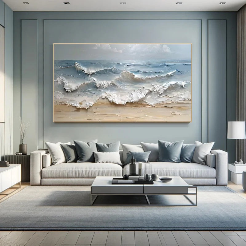 Large Textured Abstract Wall Art for Modern Interiors – Measured Drift#AB14114