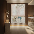 Faded Memory – Textured Abstract Wall Art in Blush Pink, Beige and Teal#AB14037