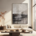 Shadowed Calm – Neutral Textured Abstract Wall Art in Charcoal and Beige#AB14042