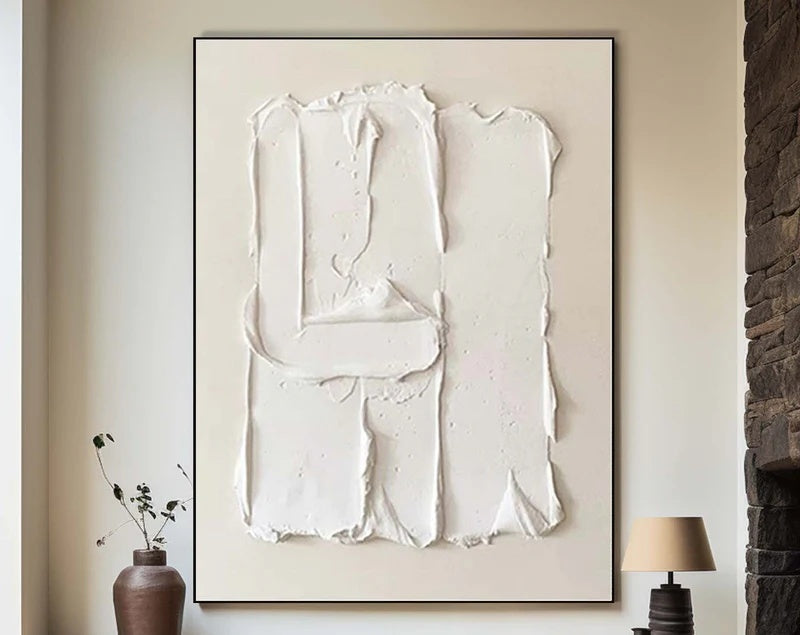 Minimalist Textured Abstract Wall Art for Modern Interiors – Quiet Relief#AB14115