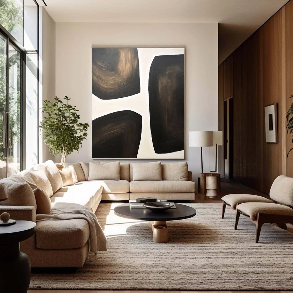 Abstract Harmony Wall Art-Modern Hand-Painted Geometric Wabi-Sabi Abstract Oil Painting