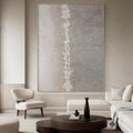 Quiet Divide – Minimalist Neutral Textured Abstract Wall Art #AB14045