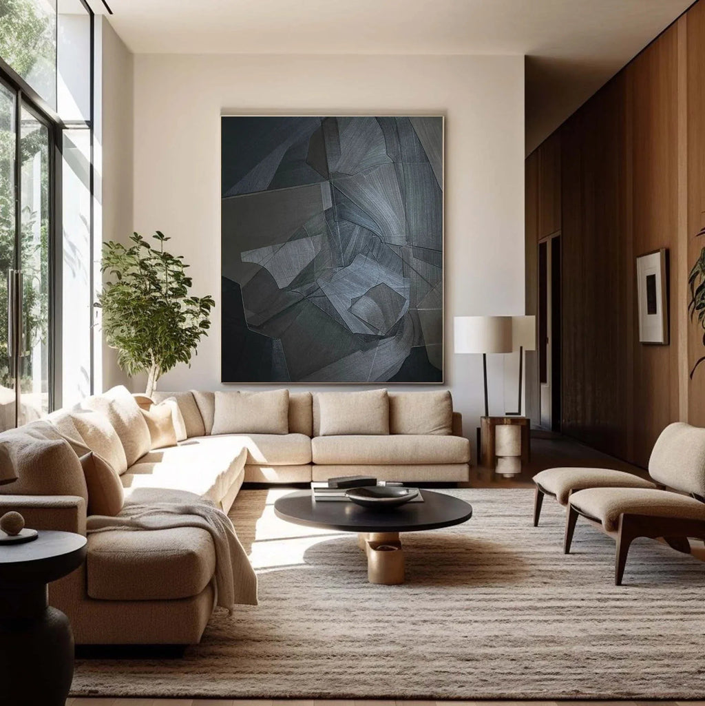Shadow Geometry-Modern Interior Design Hand drawn 3D Linear Geometry Abstract Wall Art