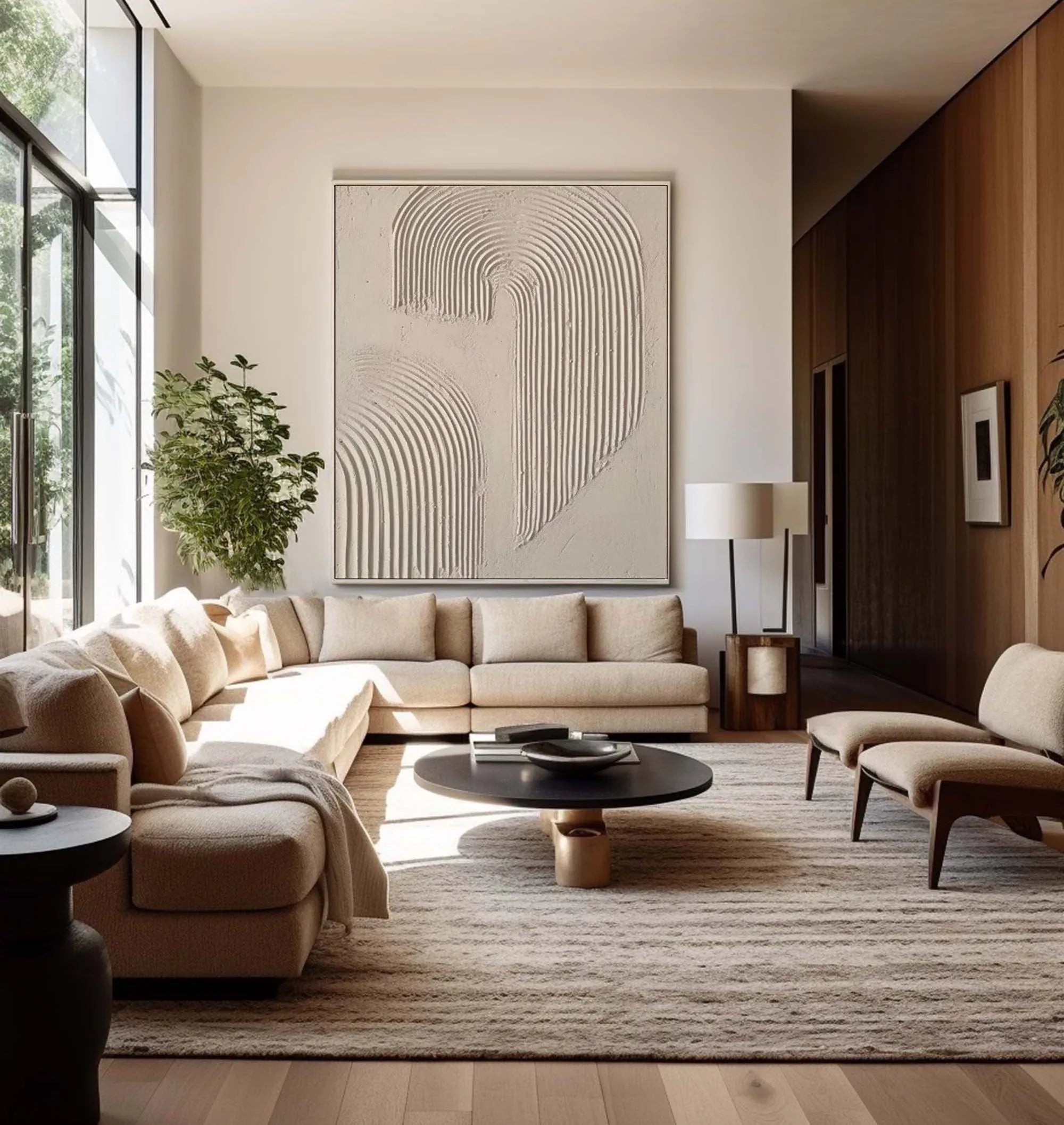 Abstract Arc Texture-Minimalist Textured Wall Art with Flowing Arches