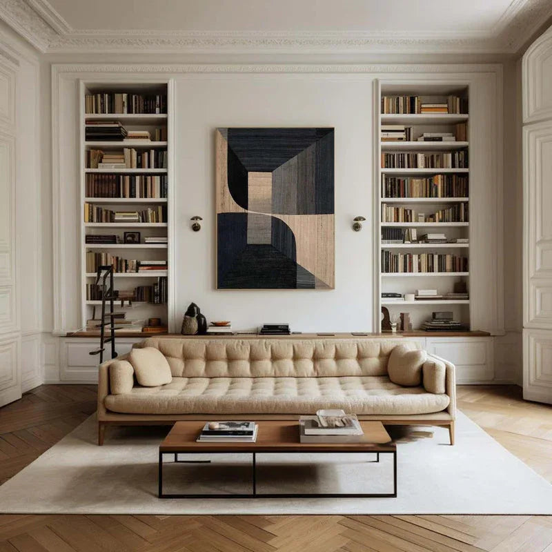 Geometric Tranquility-Geometric Space Abstract Wall Art with Extremely Simple Style