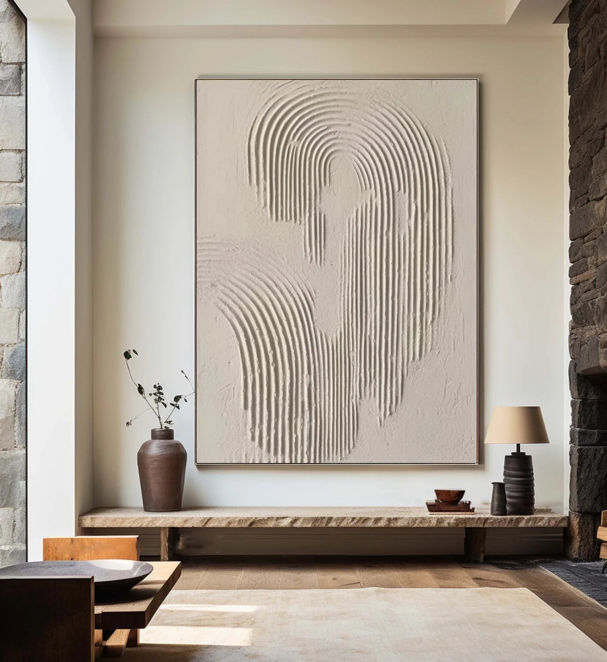 Rippled Elegance-Modern Interior Design Geometric Curve Texture Abstract Wall Art