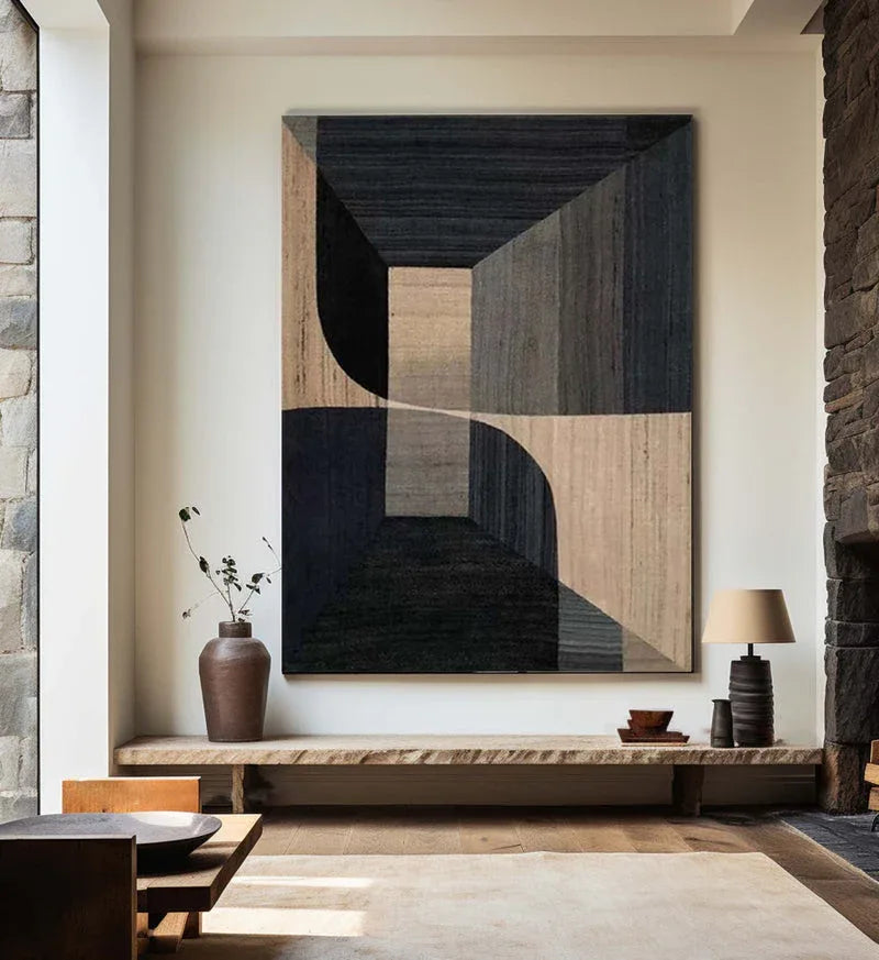 Geometric Tranquility-Geometric Space Abstract Wall Art with Extremely Simple Style