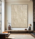 Beige Pulse-Abstract Textured Canvas Wall Art with Organic Patterns