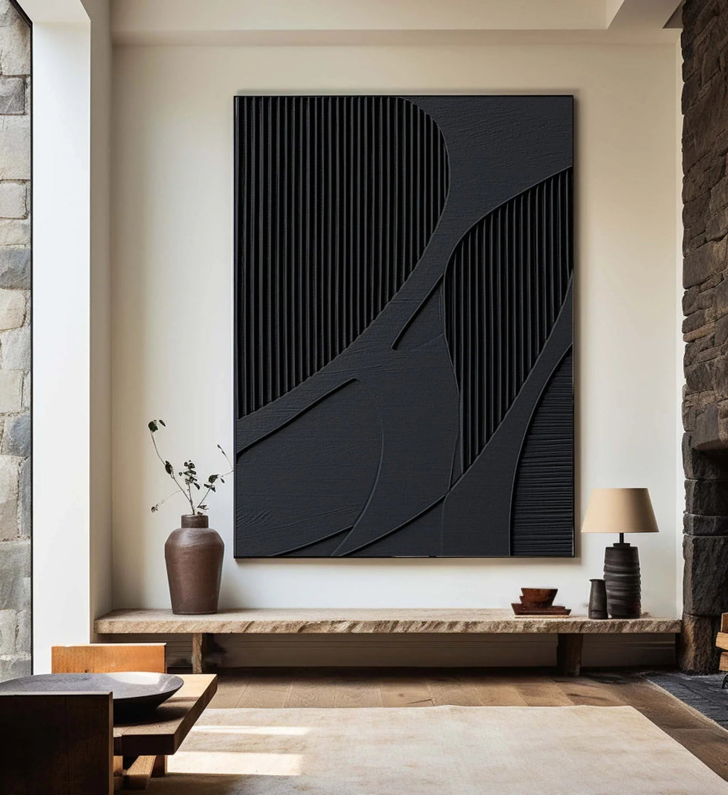 Silent Harmony-Modern hand drawn geometric wabi sabi abstract wall art