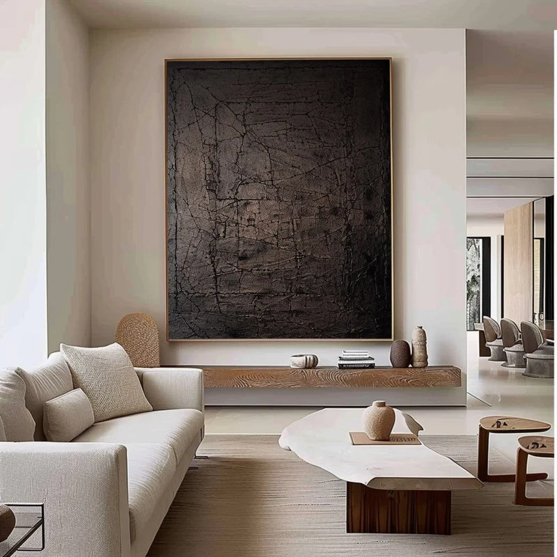 Minimalist Textured Abstract Wall Art for Modern Interiors – Deep Silence#AB14117