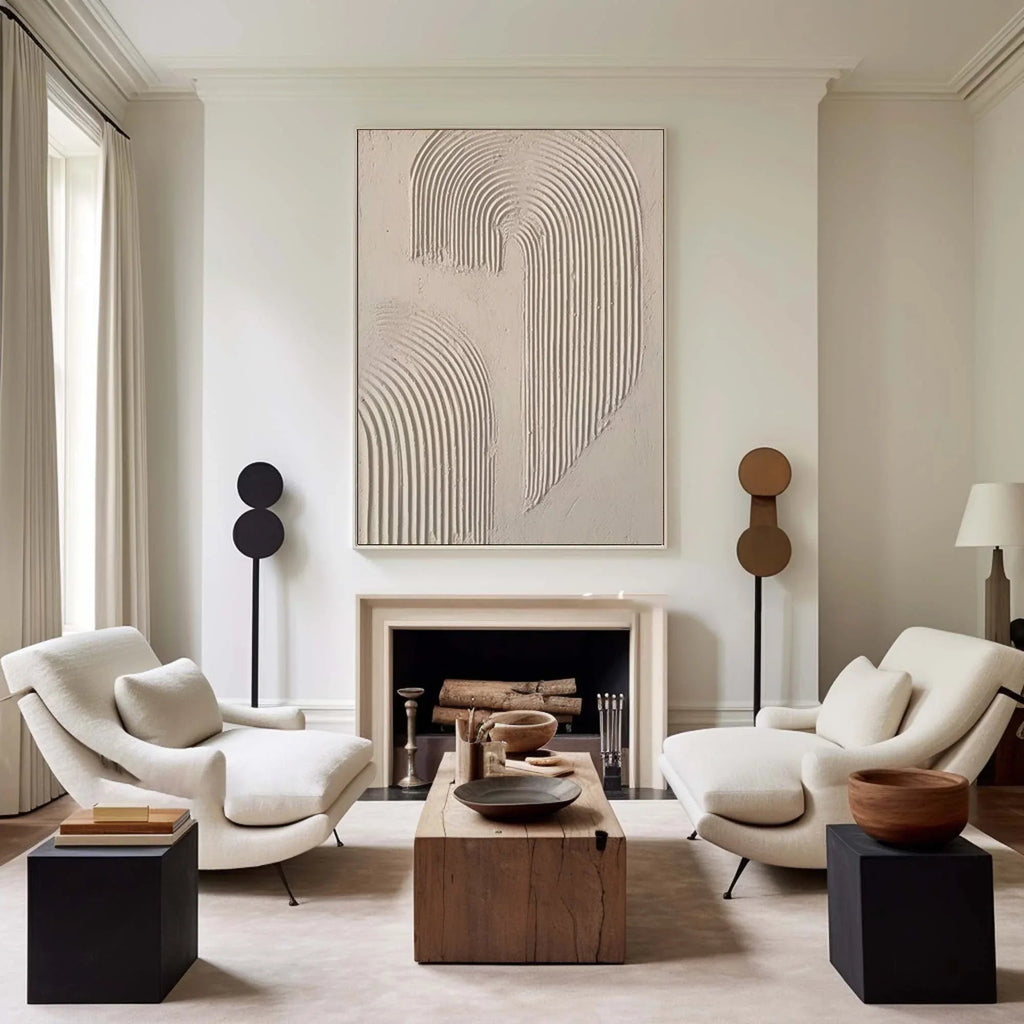 Abstract Arc Texture-Minimalist Textured Wall Art with Flowing Arches