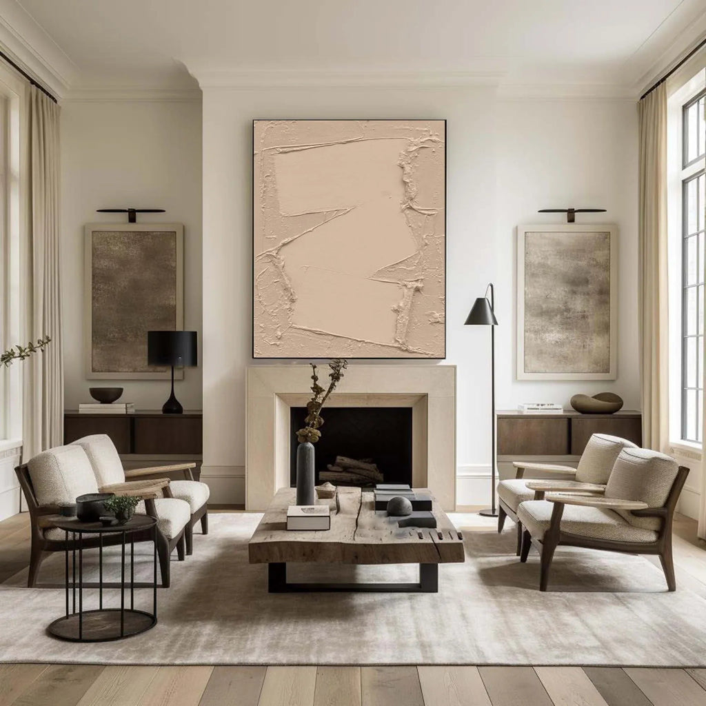 Nude Texture-Minimalist Texture Wall Art in Geometric Design