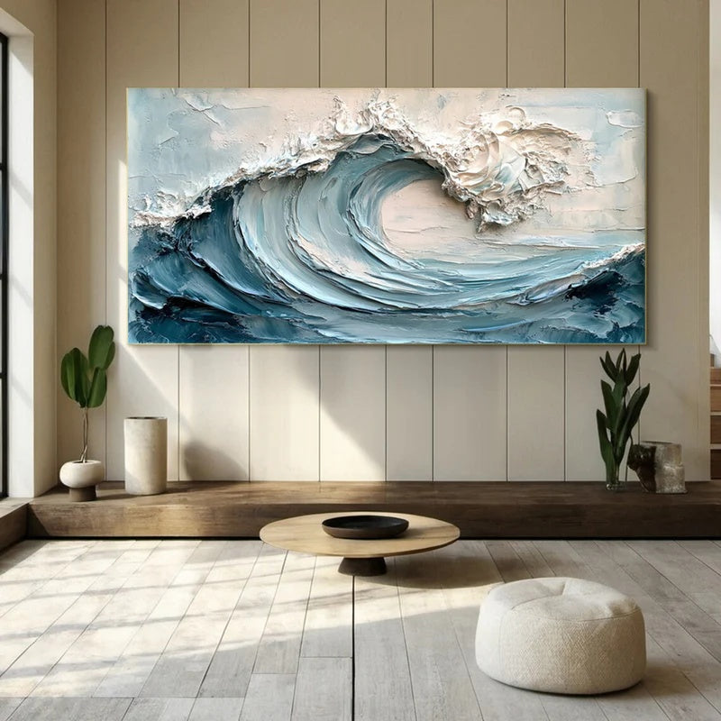 Large Textured Abstract Wall Art for Modern Interiors – Tide in Suspension#AB14119