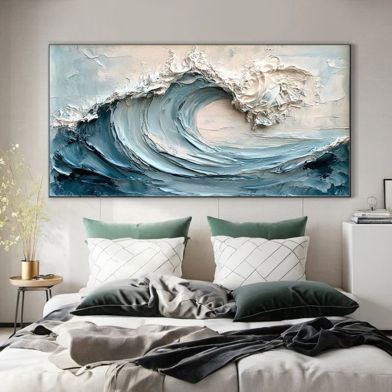 Large Textured Abstract Wall Art for Modern Interiors – Tide in Suspension#AB14119