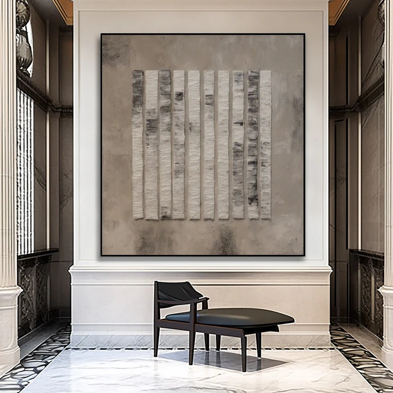Minimalist Textured Abstract Wall Art for Modern Interiors – Vertical Rhythm#AB14120