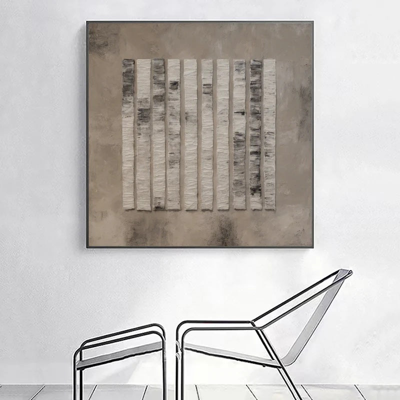 Minimalist Textured Abstract Wall Art for Modern Interiors – Vertical Rhythm#AB14120