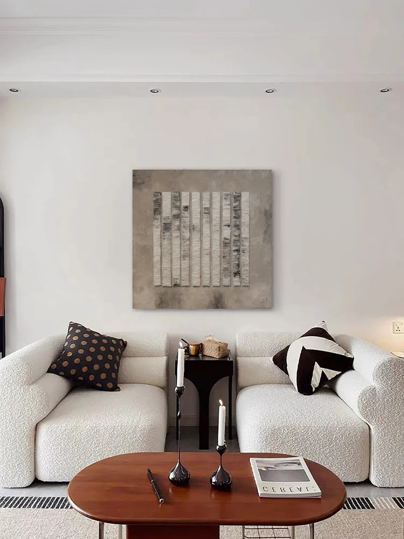 Minimalist Textured Abstract Wall Art for Modern Interiors – Vertical Rhythm#AB14120