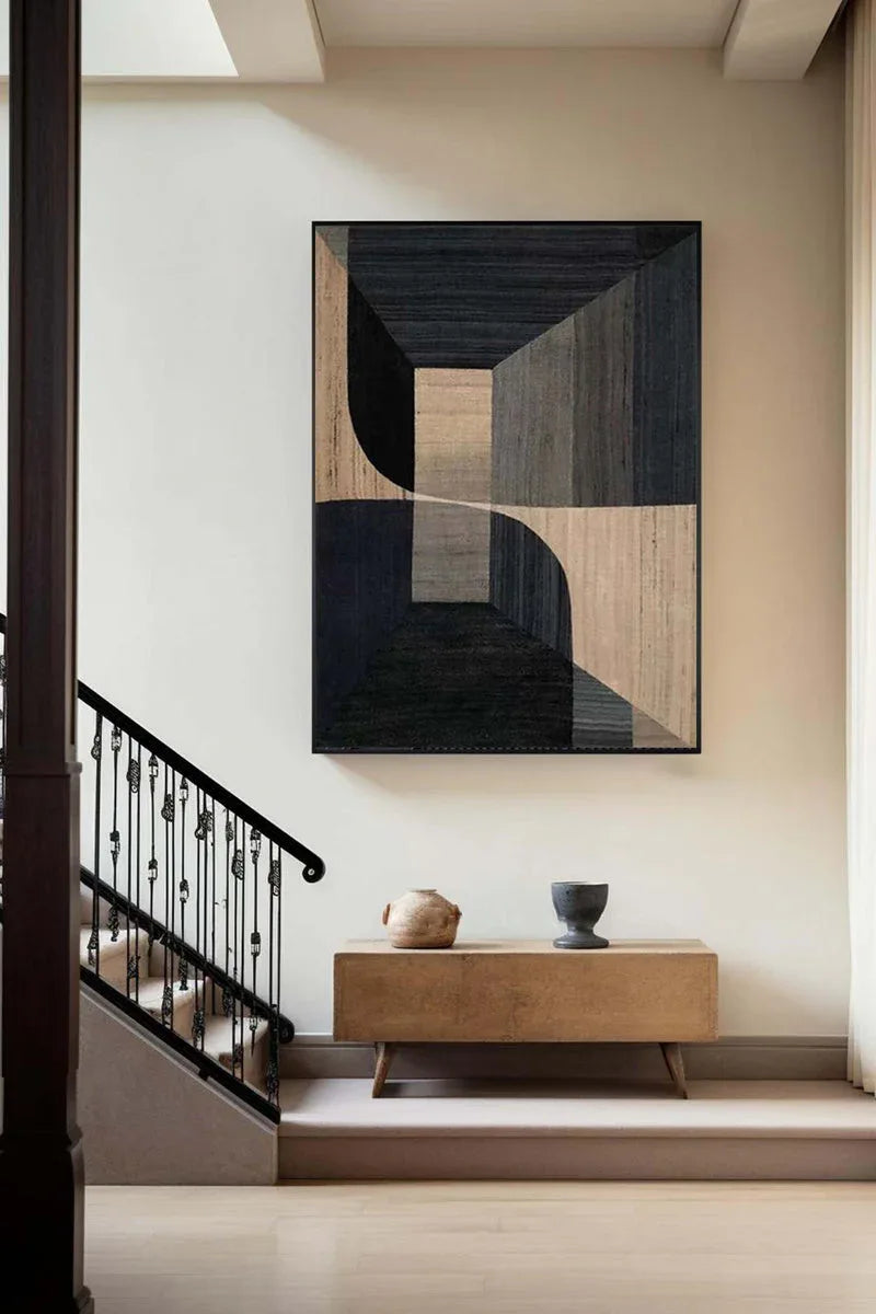 Geometric Tranquility-Geometric Space Abstract Wall Art with Extremely Simple Style